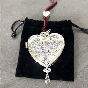 Silver Heart Locket with Tree Design